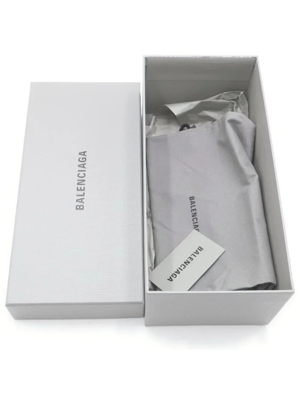 Balenciaga Logo Rubber Slide Flat Sandals Shoes Silver